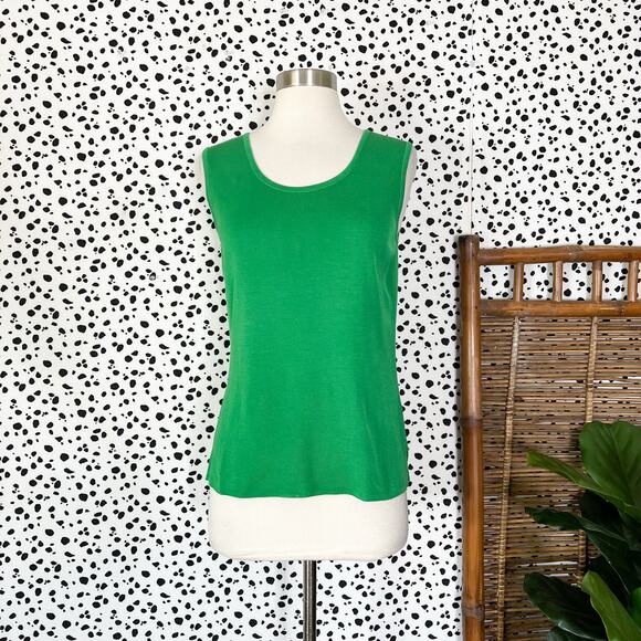 NEW Ming Wang | Matching Black Green Knit 3/4 Sleeve Jacket Tank Top Set NWT XS - Picture 8 of 11